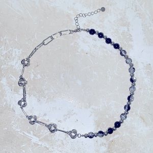 mcmlxxx designer choker necklace NWT UNI black/silver beads streetwear​​​​​
